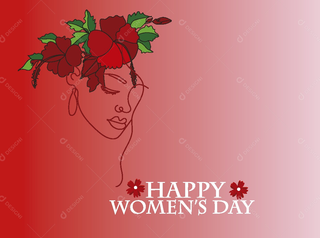 Feliz Dia das Mulheres Ilustração Vetor EPS