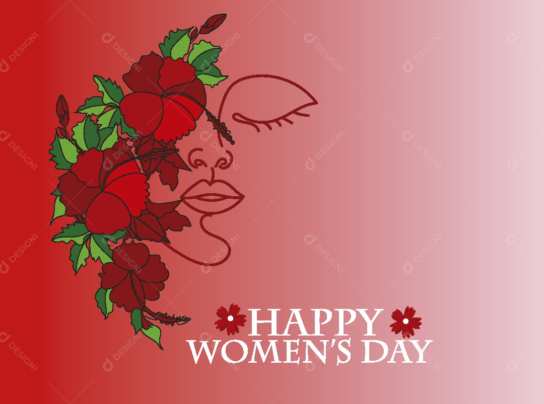 Feliz Dia das Mulheres Ilustração Vetor EPS