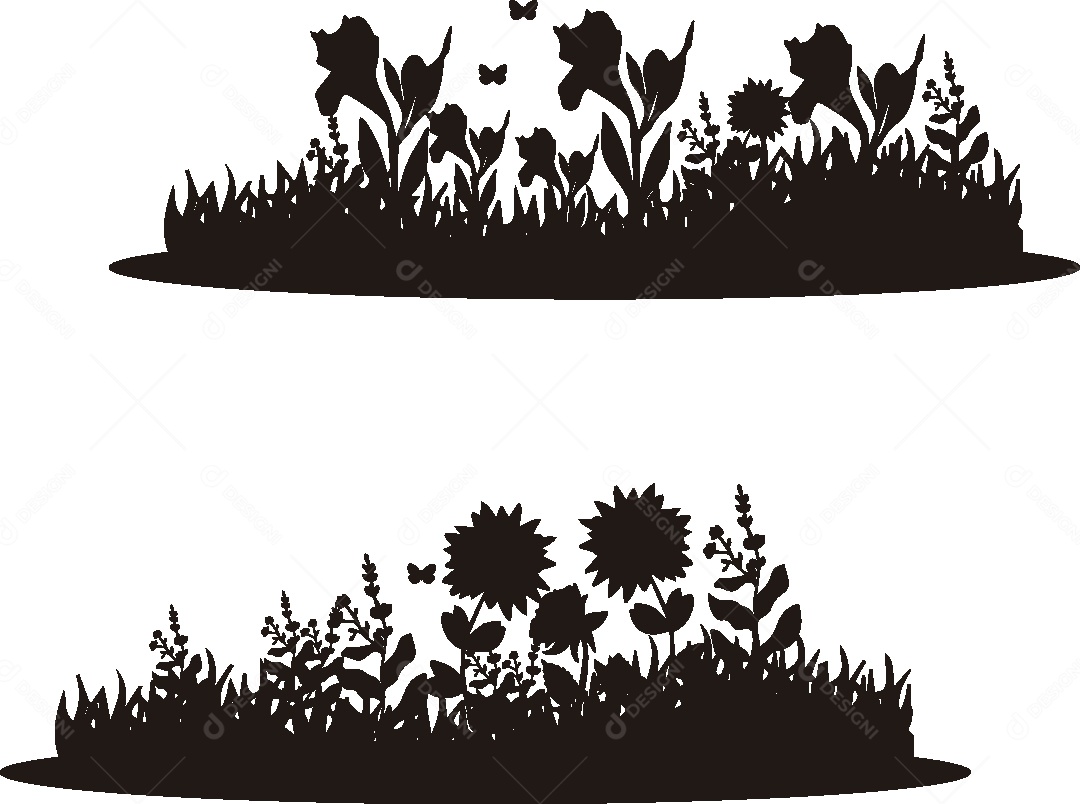 Silhueta de um Jardim Ilustração Vetor EPS