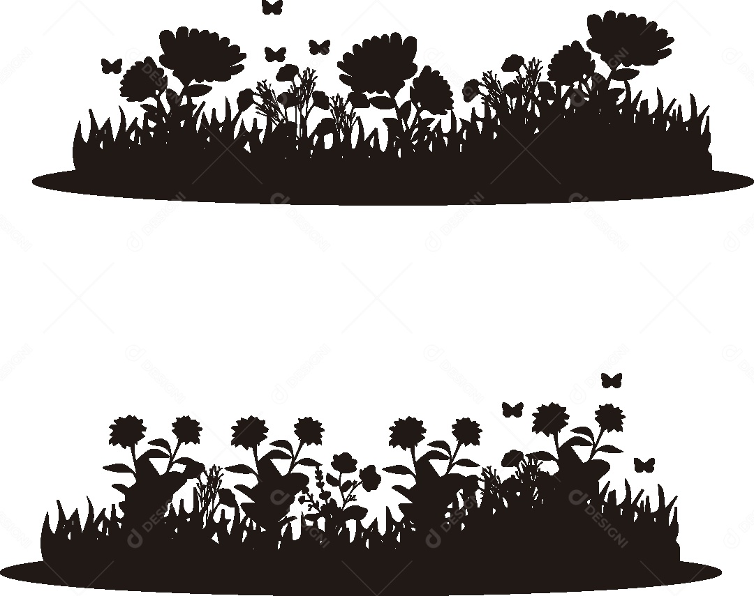 Silhueta de um Jardim Ilustração Vetor EPS