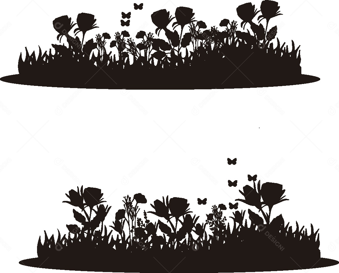 Silhueta de um Jardim Ilustração Vetor EPS