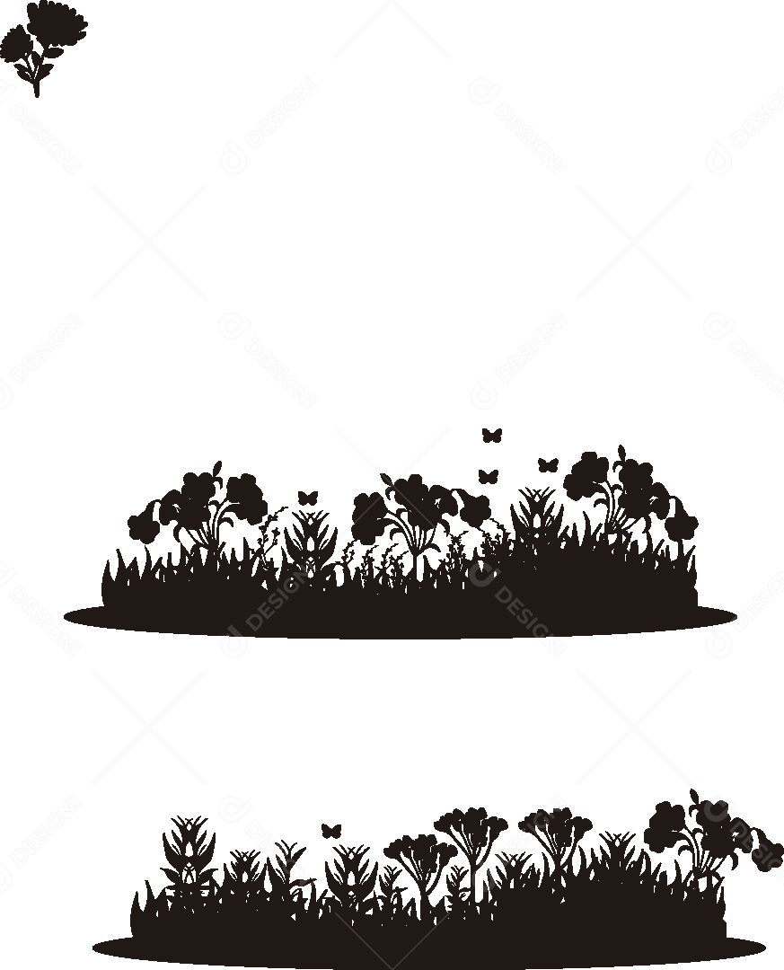 Silhueta de um Jardim Ilustração Vetor EPS