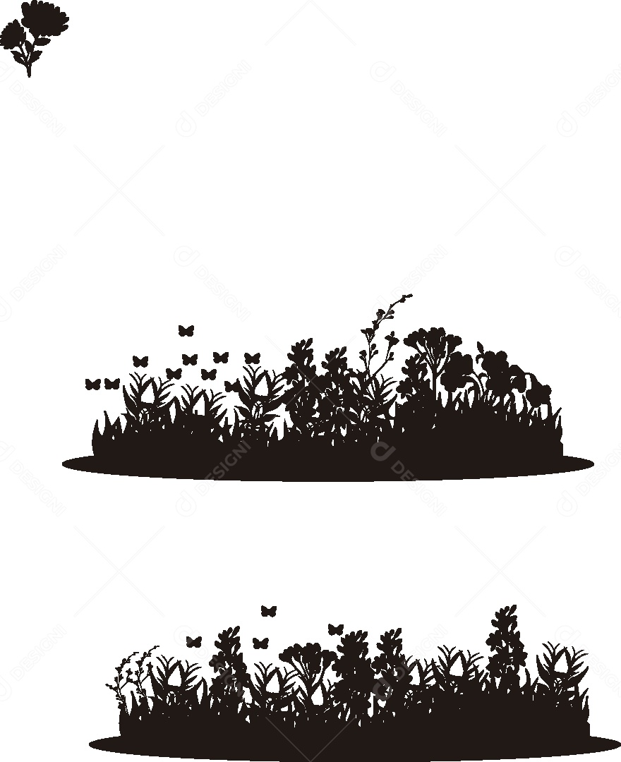 Silhueta de um Jardim Ilustração Vetor EPS