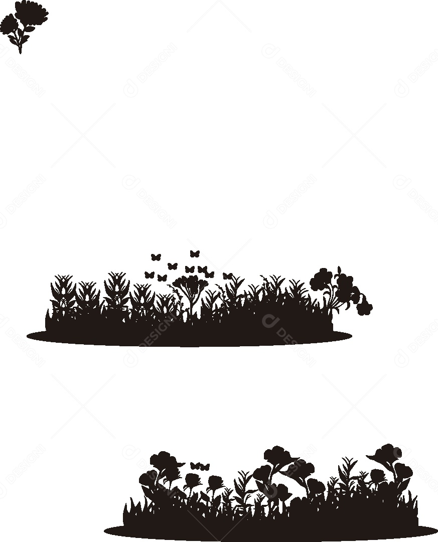 Silhueta de um Jardim Ilustração Vetor EPS