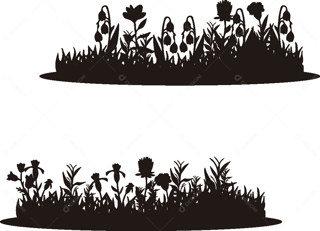 Silhueta de um Jardim Ilustração Vetor EPS