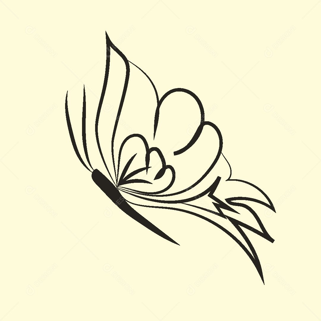 Desenhos de Borboleta Feito a Mão Vetor EPS