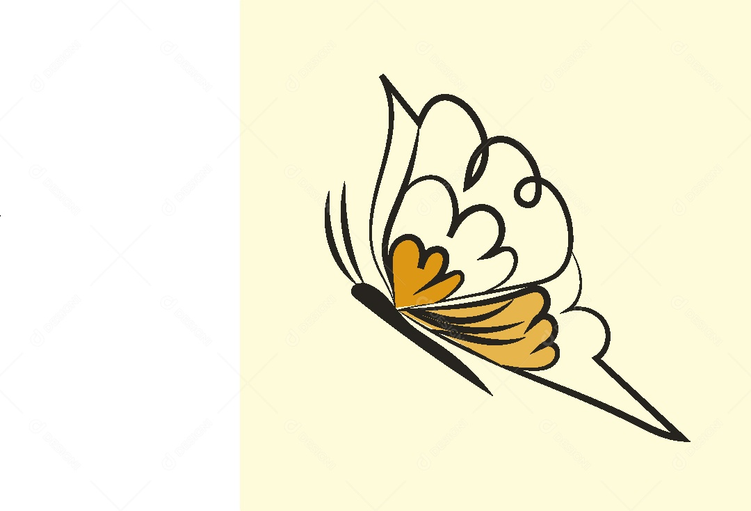 Desenhos de Borboleta Feito a Mão Vetor EPS
