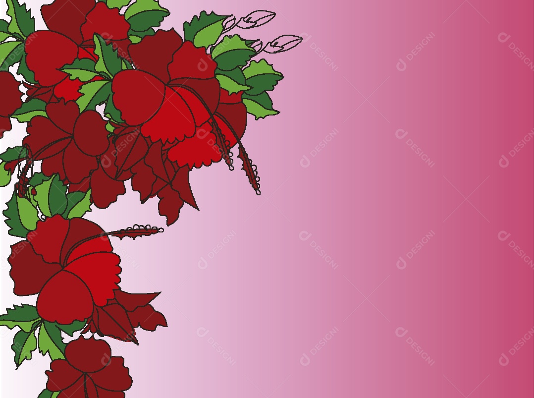 Desenhos de Flores Feito a Mão Vetor EPS