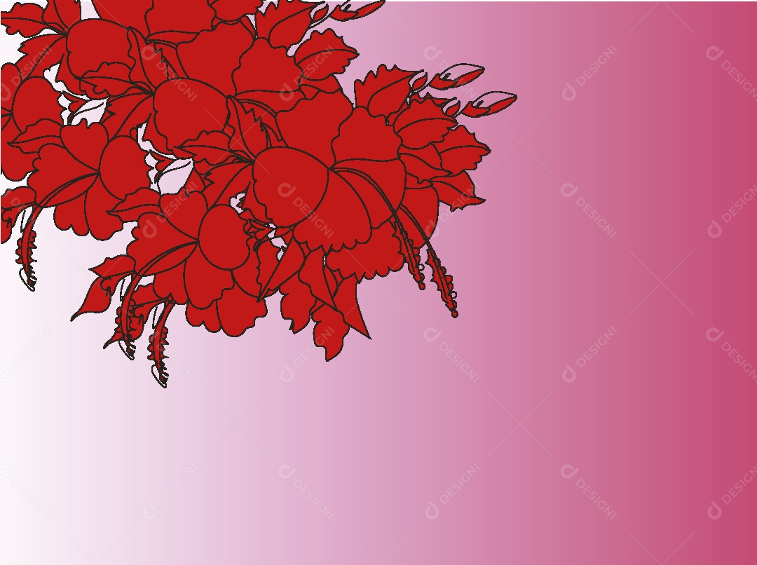 Desenhos de Flores Feito a Mão Vetor EPS