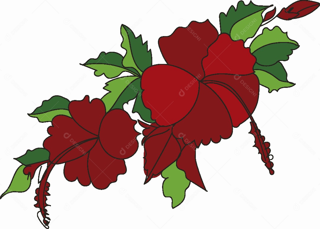 Desenhos de Flores Feito a Mão Vetor EPS