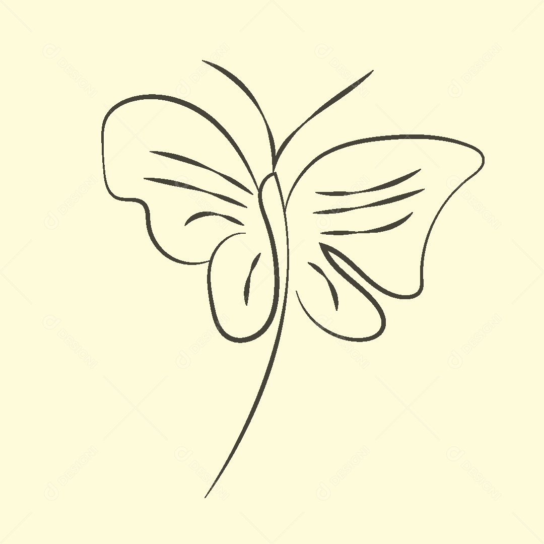 Desenho de Borboleta Feito a Mão Vetor EPS