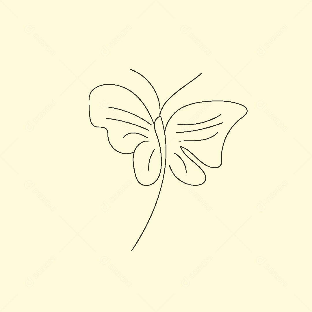 Desenho de Borboleta Feito a Mão Vetor EPS
