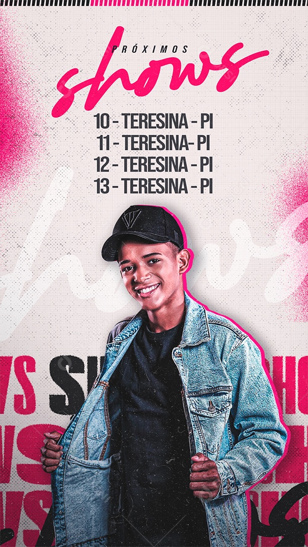 Story Flyer Próximos Shows Agenda Mensal Social Media PSD Editável