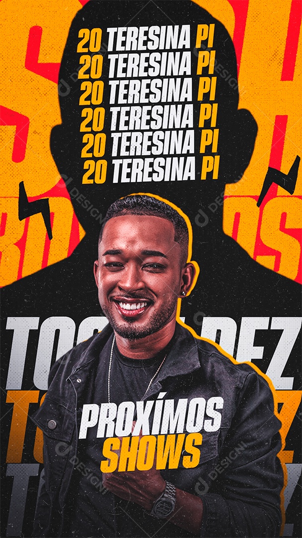 Story Flyer Próximos Shows Agenda Mensal Social Media PSD Editável