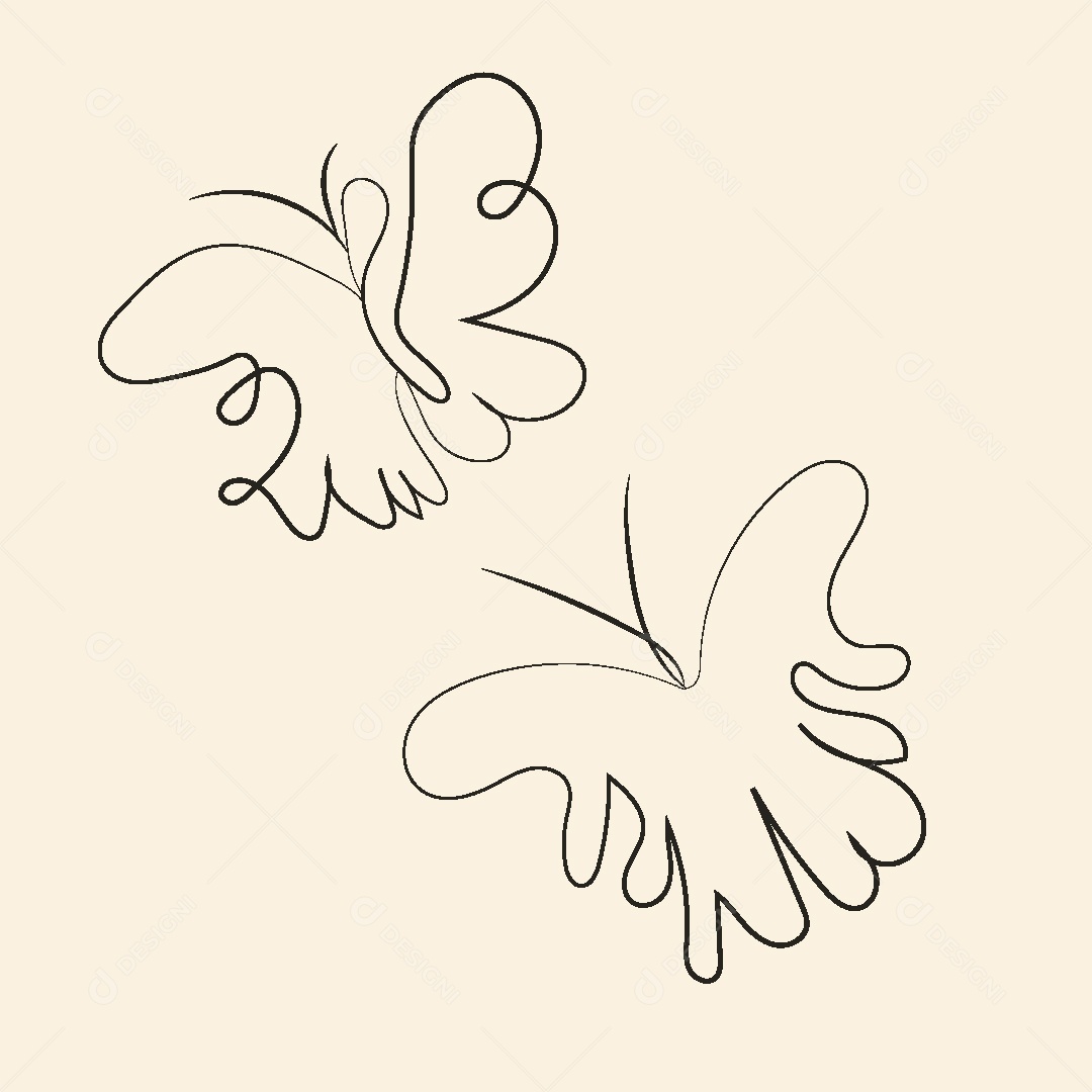 Desenho de Borboleta Feito a Mão Vetor EPS