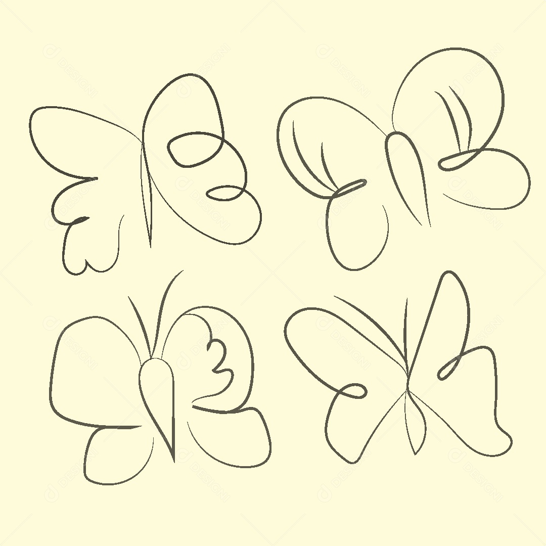 Desenho de Borboleta Feito a Mão Vetor EPS