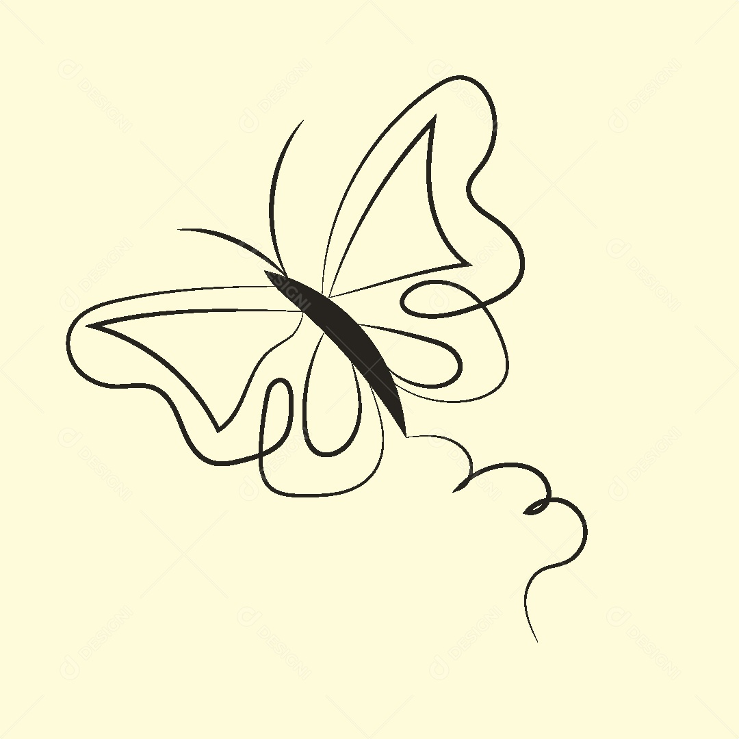 Desenho de Borboleta Feito a Mão Vetor EPS