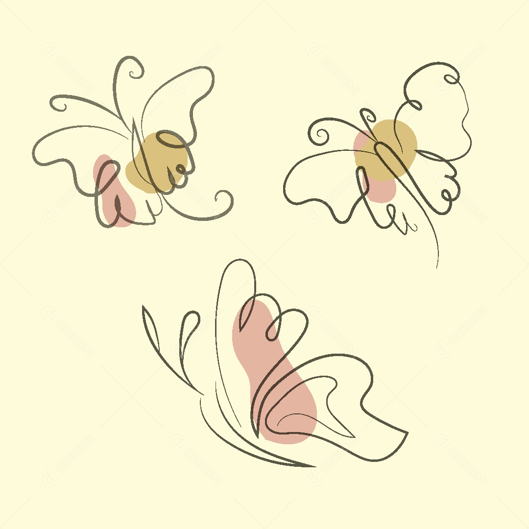 Desenho de Borboleta Feito a Mão Vetor EPS