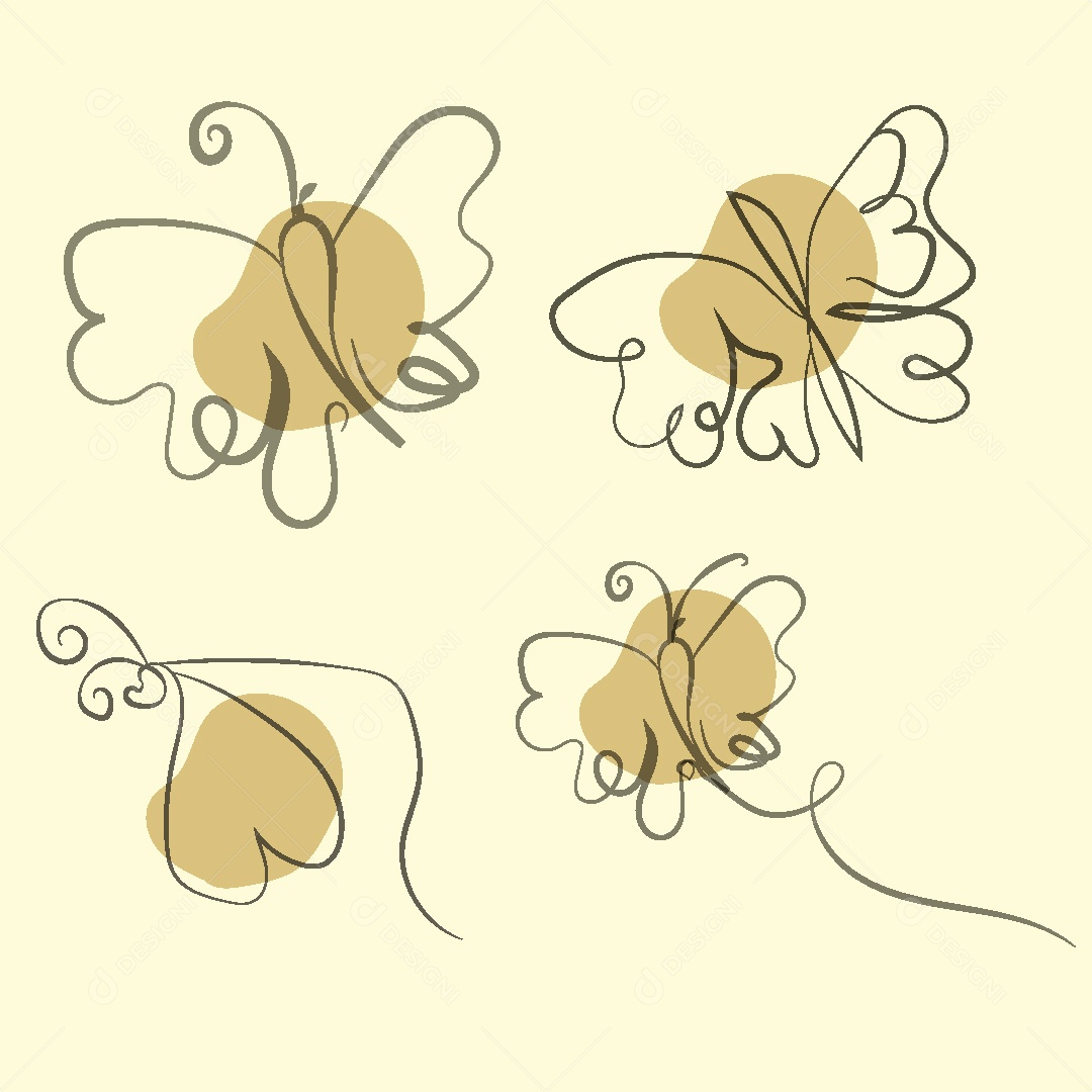 Desenho de Borboleta Feito a Mão Vetor EPS