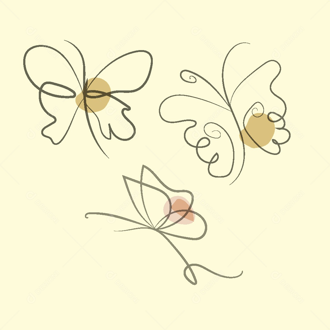 Desenho de Borboleta Feito a Mão Vetor EPS