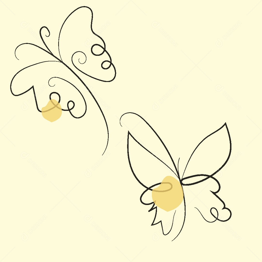 Desenho de Borboleta Feito a Mão Vetor EPS