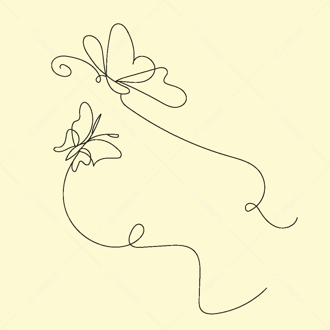 Desenho de Borboleta Feito a Mão Vetor EPS