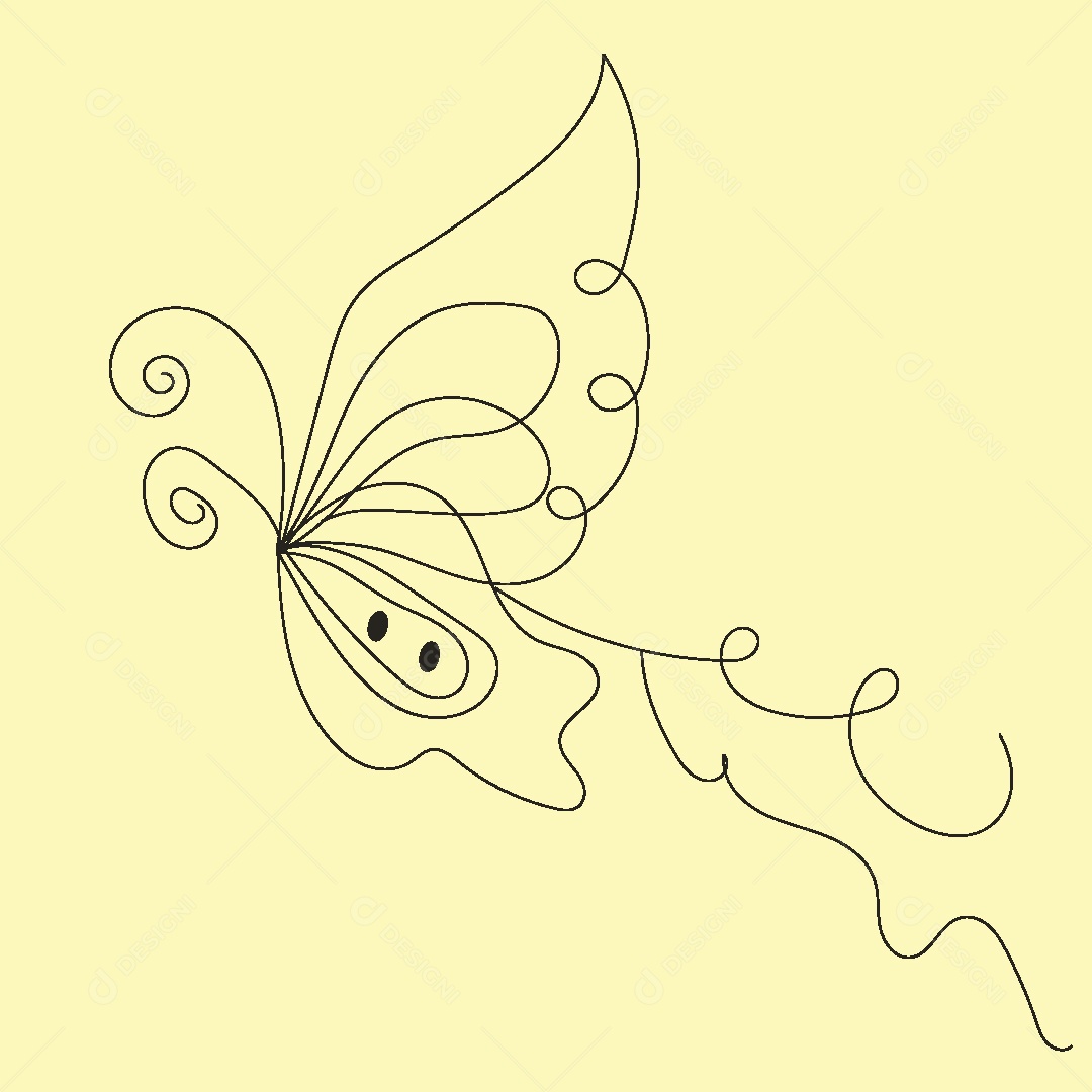 Desenho de Borboletas Feito a Mão Vetor EPS