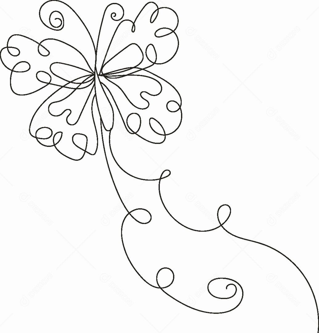 Desenho de Borboletas Feito a Mão Vetor EPS