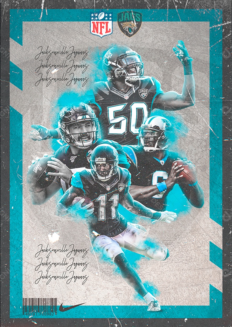 Flyer Esporte Jogador de Futebol Americano PSD Editável