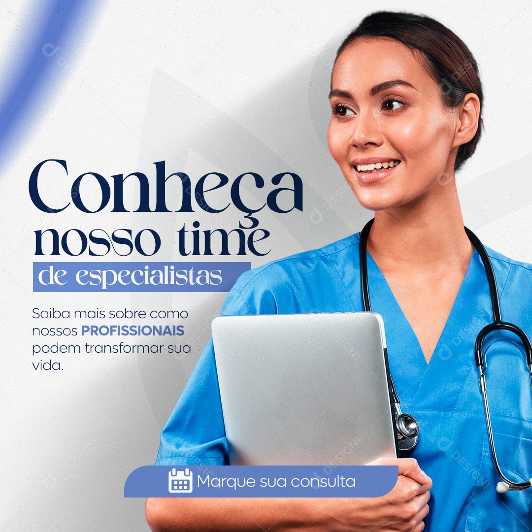 Clínica Estética Conheça nosso time de especialistas Social Media PSD Editável