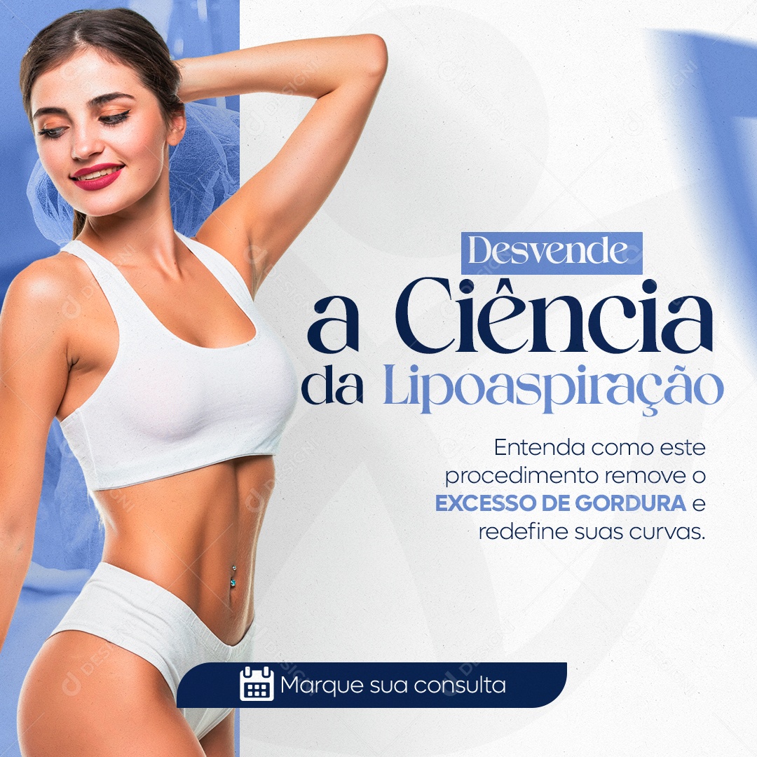 Clínica Estética Desvende a Ciência da Lipoaspiração Social Media PSD Editável