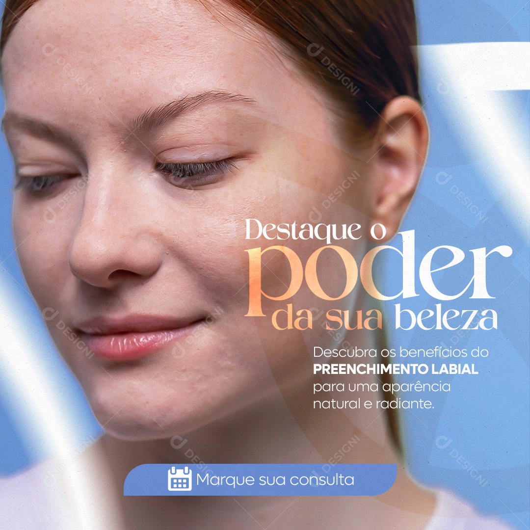 Clínica Estética Destaque o poder da sua beleza Social Media PSD Editável