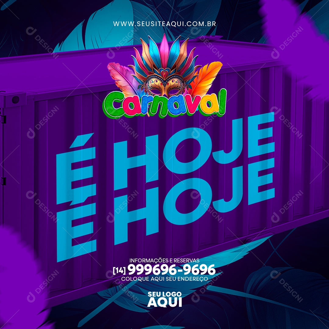 Carnaval É Hoje Social Media PSD Editável