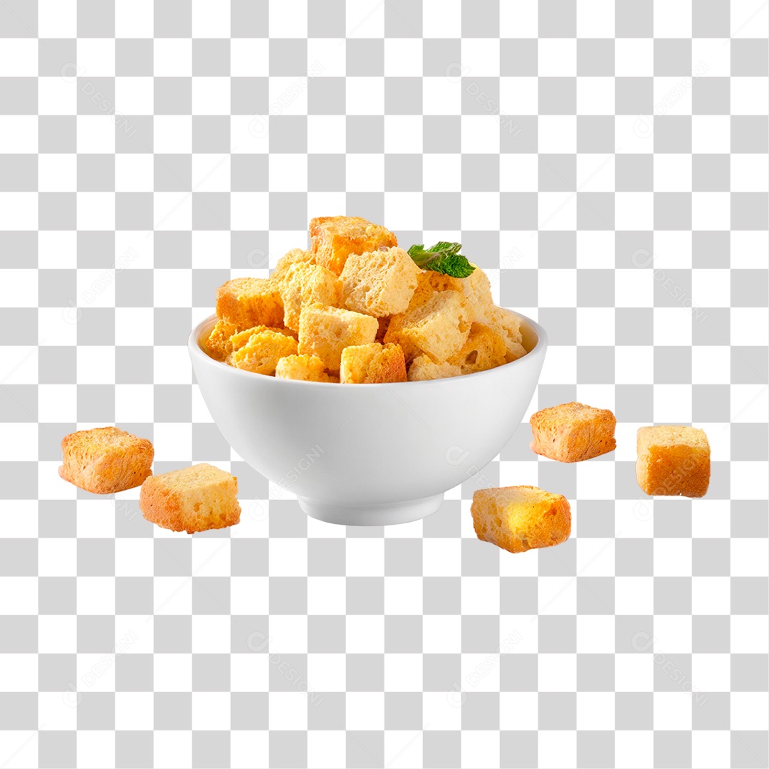 Tigela de Croutons PNG Transparente