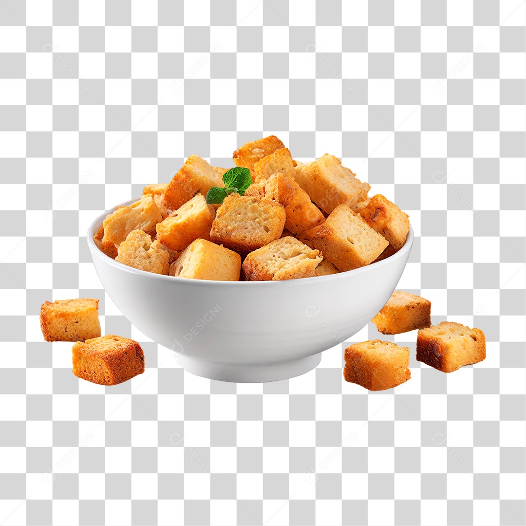 Tigela de Croutons PNG Transparente