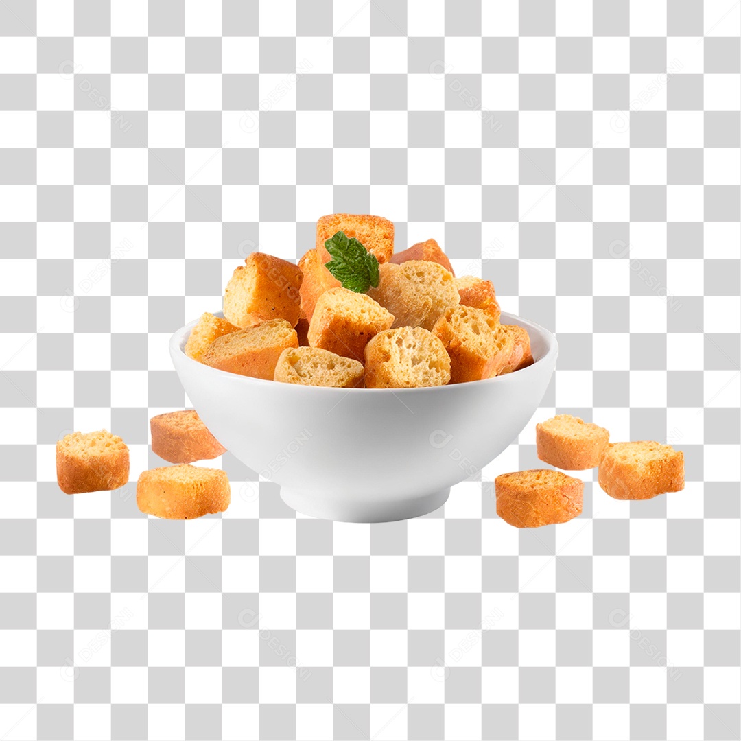 Tigela de Croutons PNG Transparente