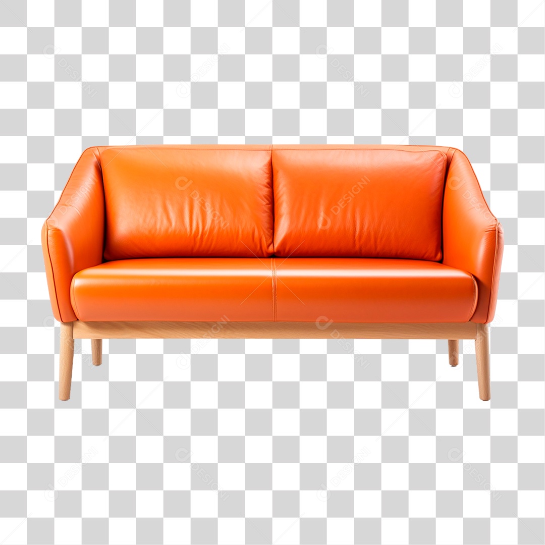 Sofá Laranja PNG Transparente
