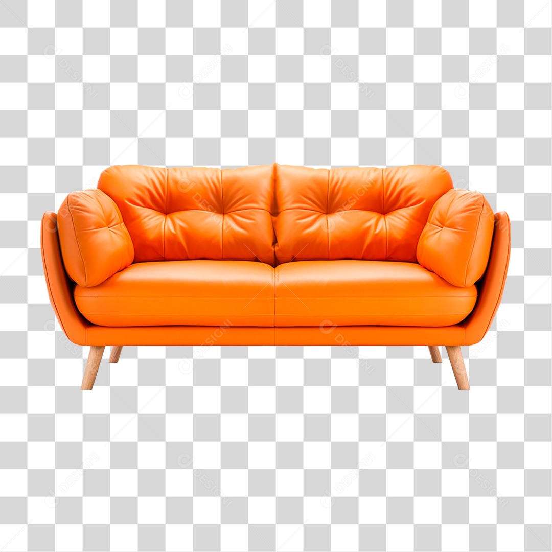 Sofá Laranja PNG Transparente