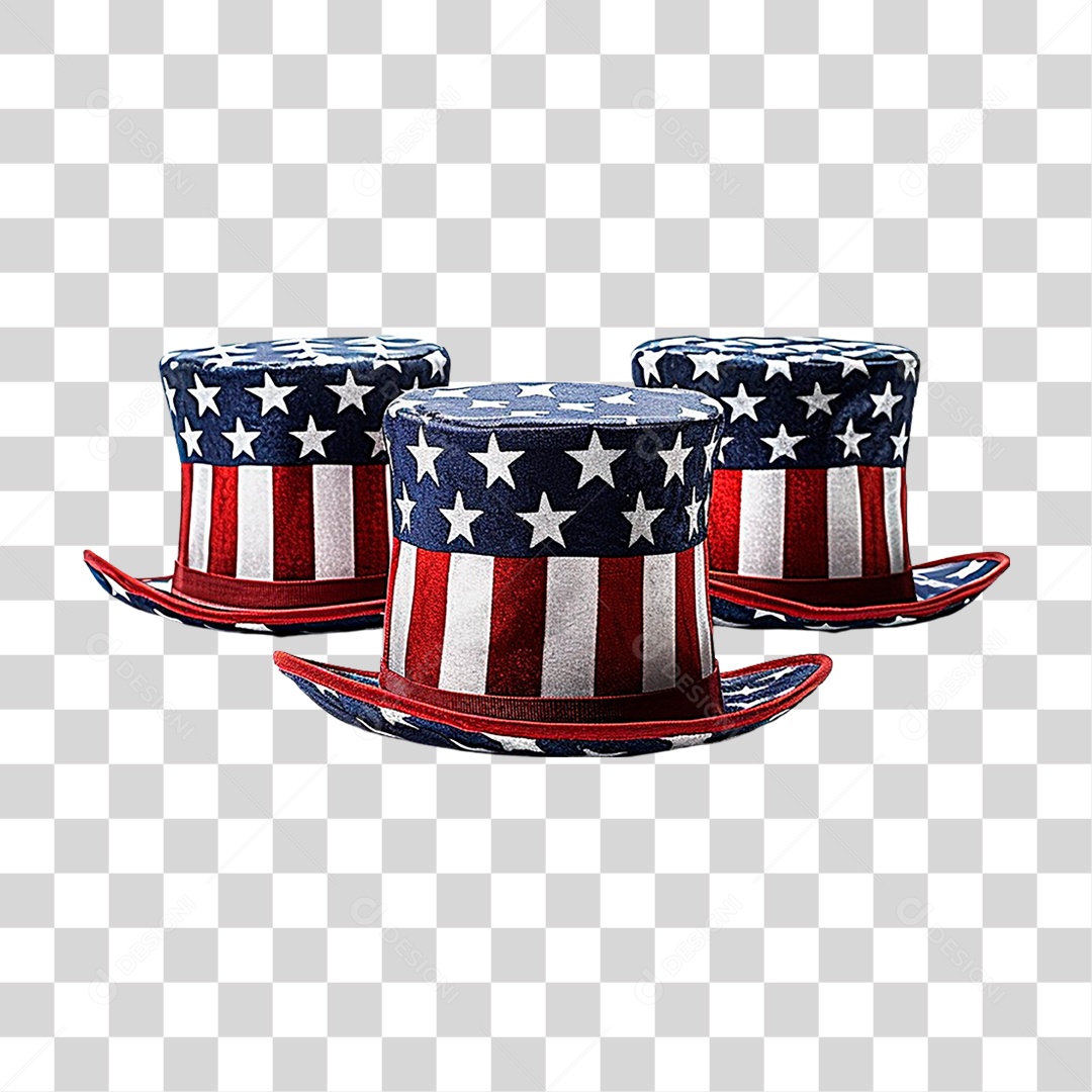 Chapéus nas Cores da Bandeira do Estados Unidos PNG Transparente