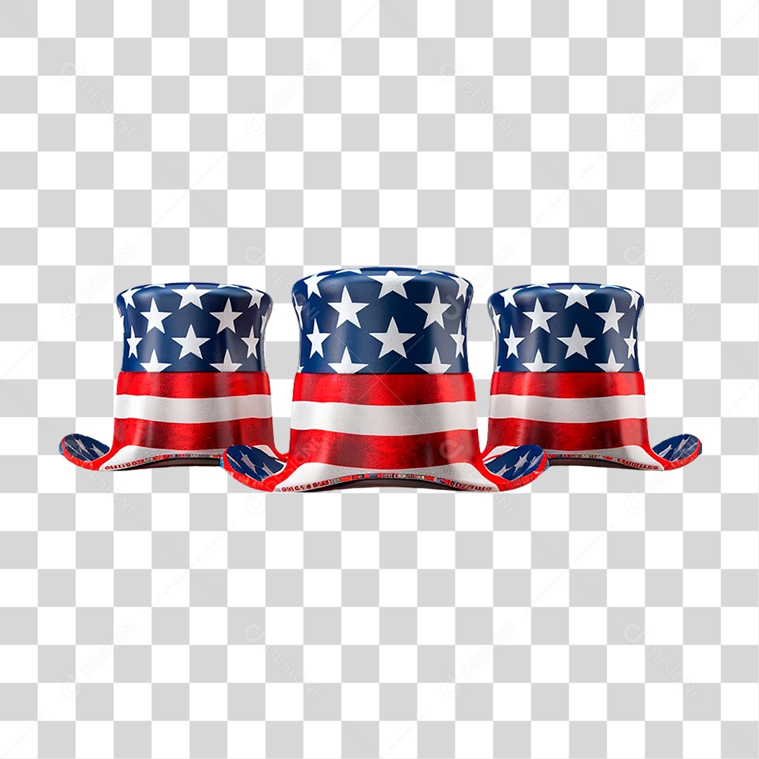 Chapéus nas Cores da Bandeira do Estados Unidos PNG Transparente