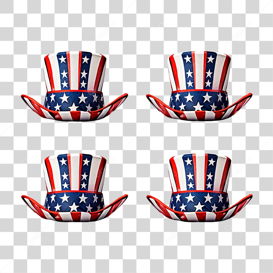 Chapéus nas Cores da Bandeira do Estados Unidos PNG Transparente