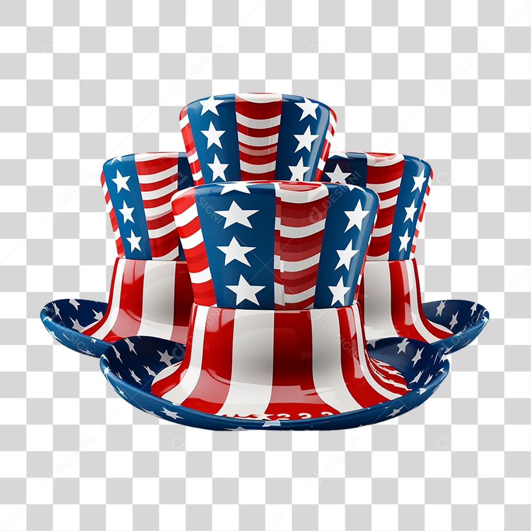 Chapéus nas Cores da Bandeira do Estados Unidos PNG Transparente