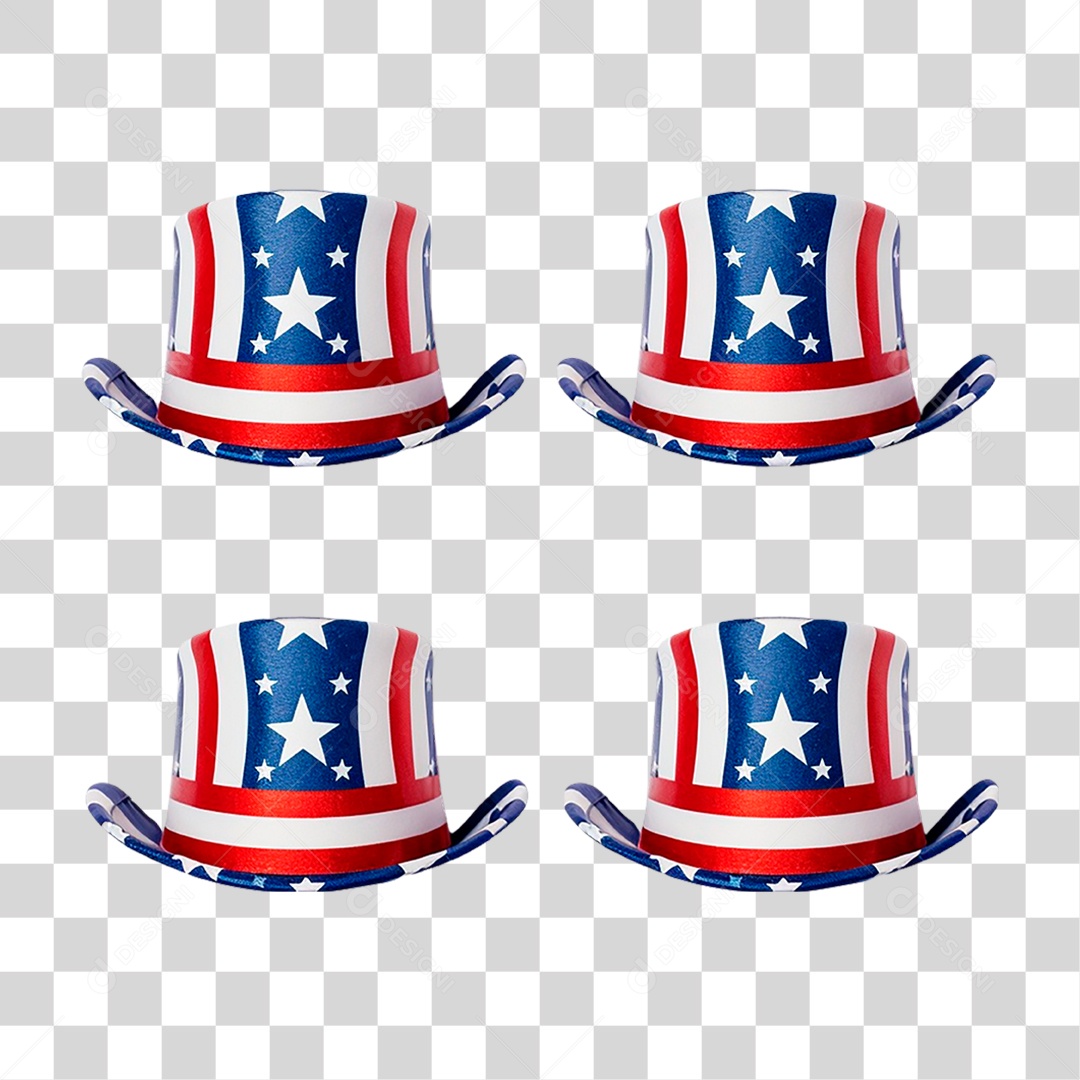 Chapéus nas Cores da Bandeira do Estados Unidos PNG Transparente