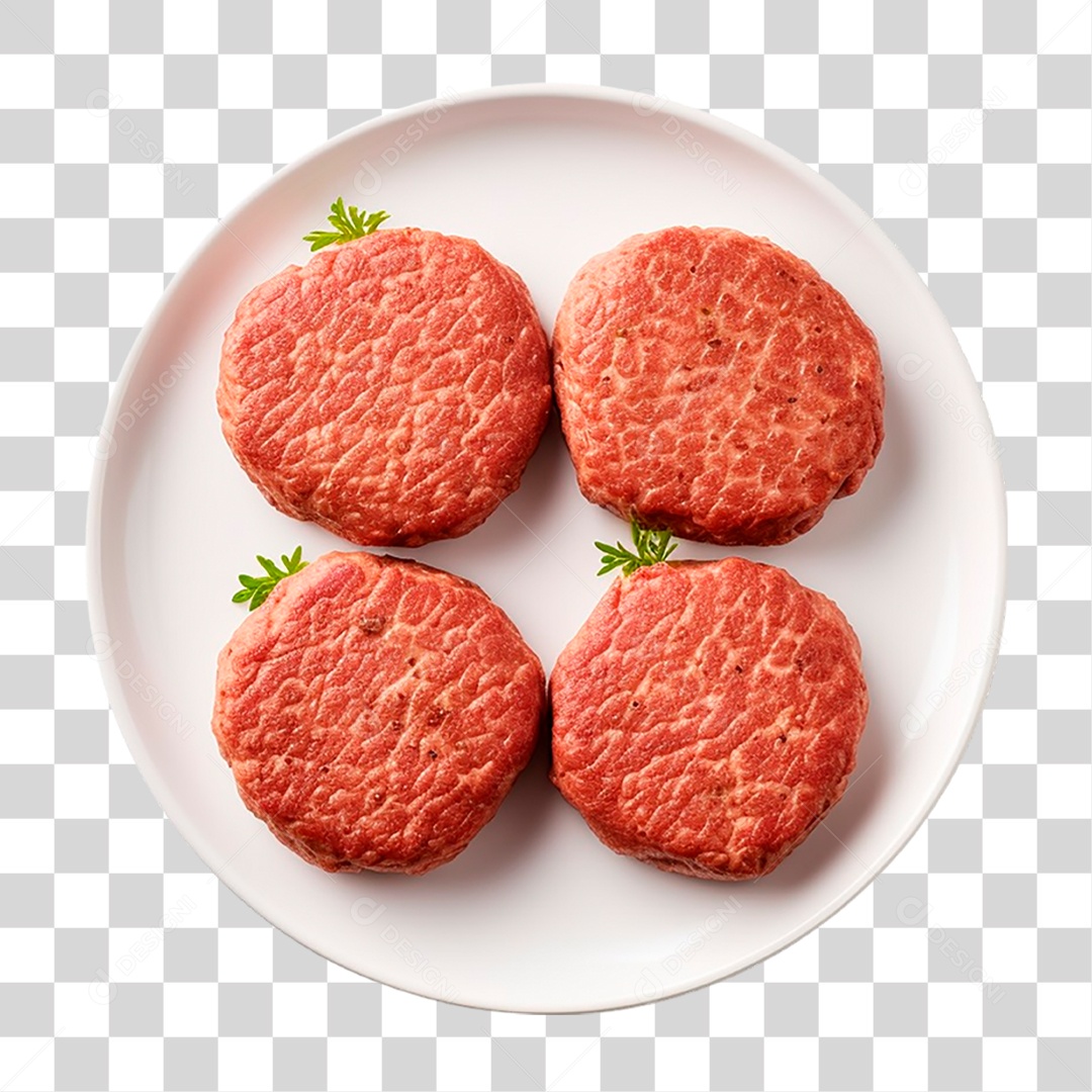 Prato com Carne de Hambúrguer PNG Transparente