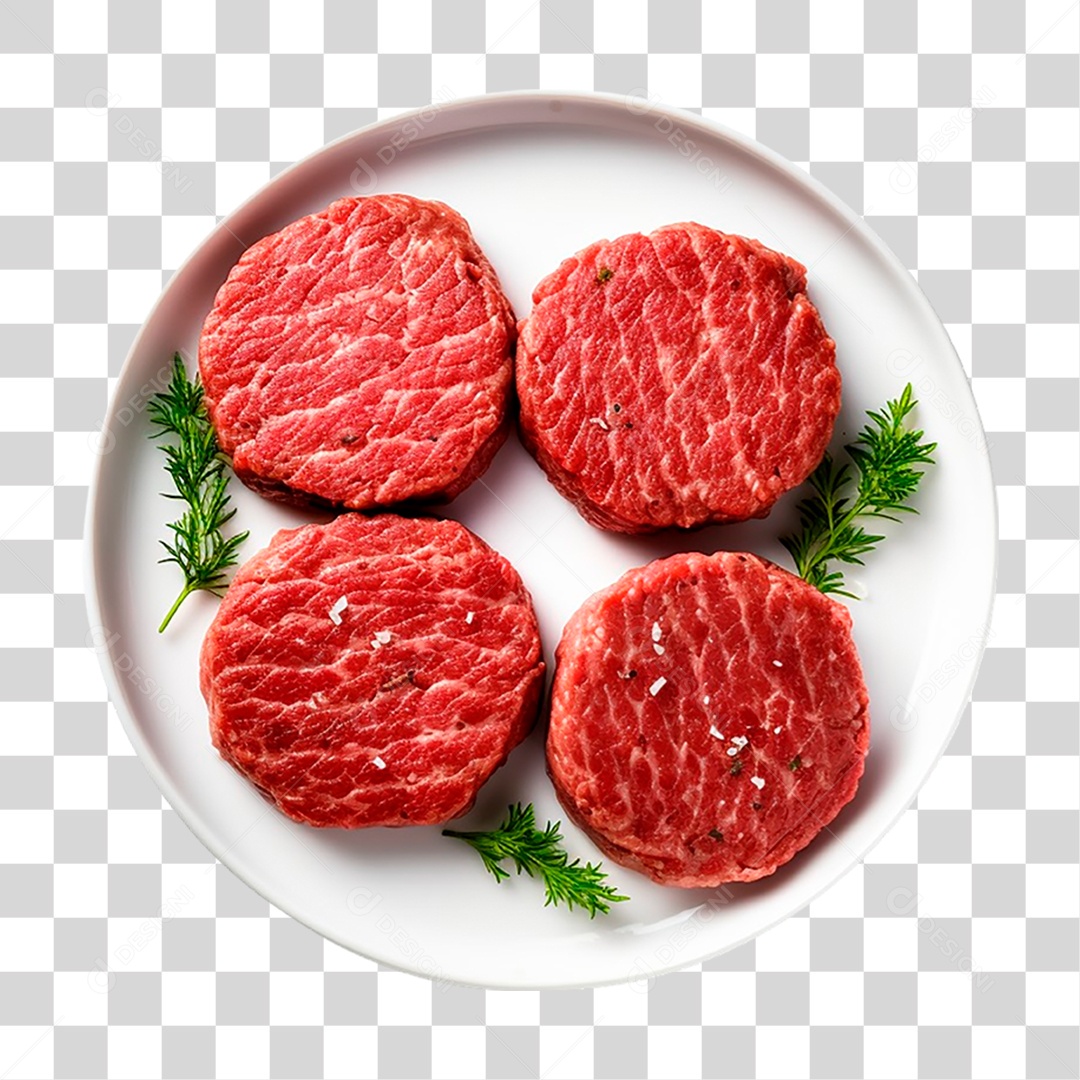 Prato com Carne de Hambúrguer PNG Transparente