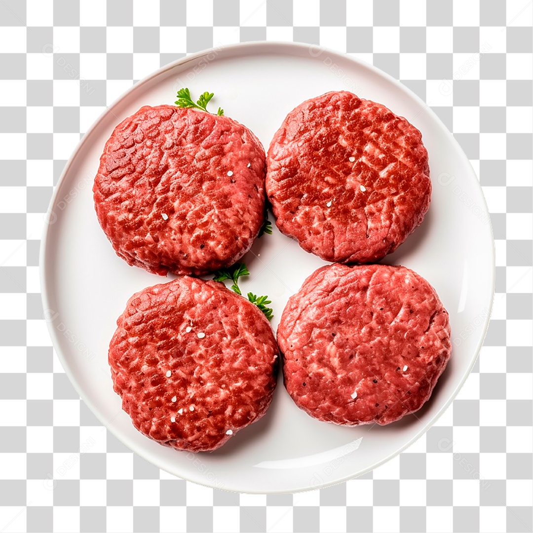 Prato com Carne de Hambúrguer PNG Transparente