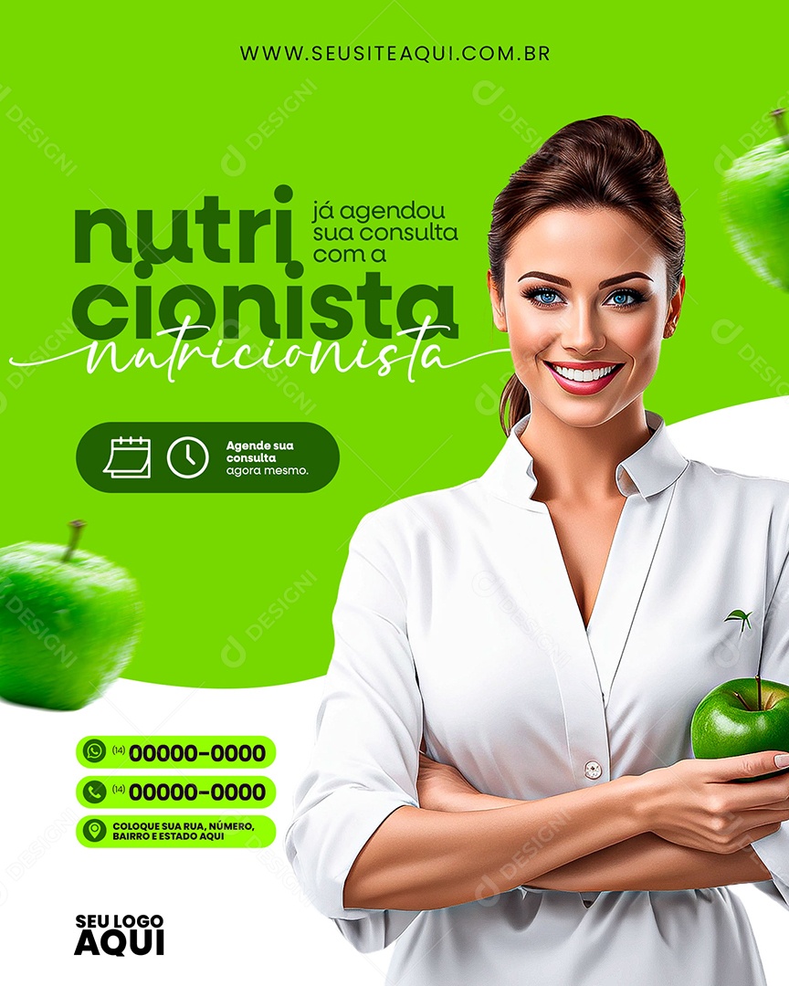 Já agendou sua consulta com a Nutricionista Social Media PSD Editável