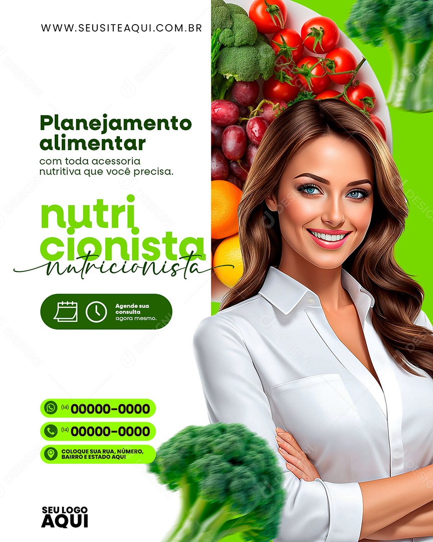 Nutricionista Planejamento alimentar Social Media PSD Editável