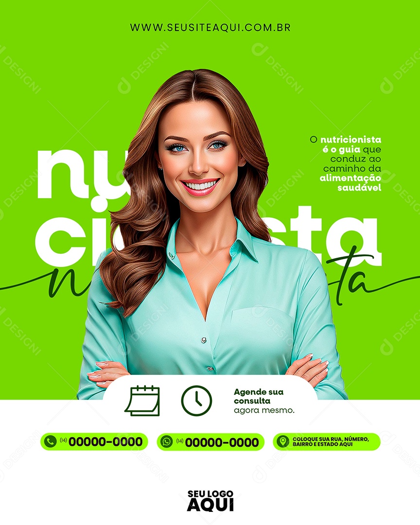Nutricionista é o guia que conduz ao caminho da alimentação Social Media PSD Editável
