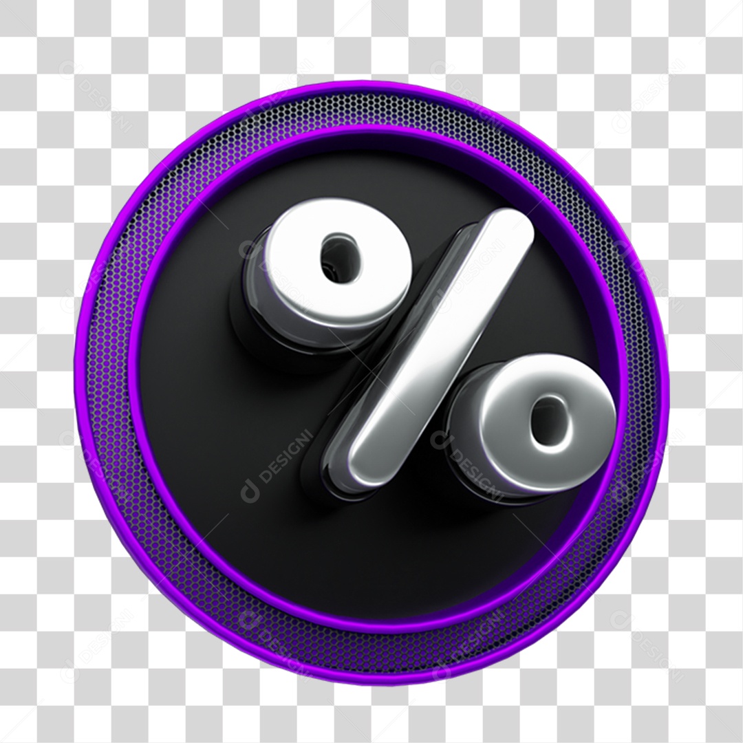 Selo 3D Ícone de Porcentagem PNG Transparente